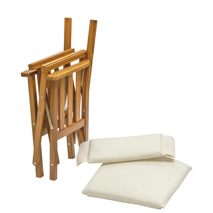 Whitecap Directors Chair II w/Cream Cushion - Teak