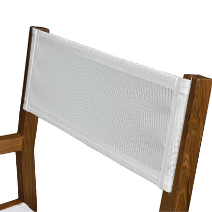 Whitecap Directors Chair w/White Batyline Fabric - Teak