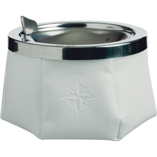 Marine Business Windproof Ashtray w/Lid - White