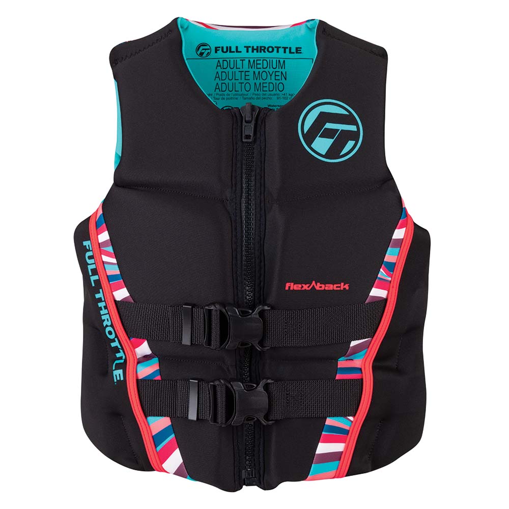 Full Throttle Womens Rapid-Dry Flex-Back Life Jacket - Womens M - Pink/Black