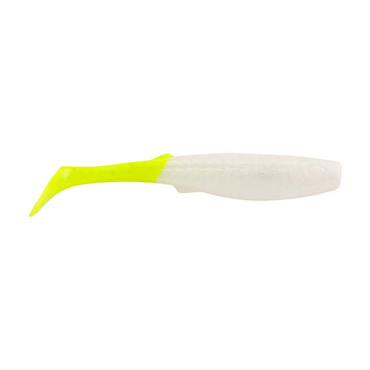 Berkley Gulp! Paddleshad - 4" - Pearl White/Chartreuse