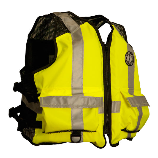 Mustang High Visibility Industrial Mesh Vest - Fluorescent Yellow/Green/Black - Small/Medium