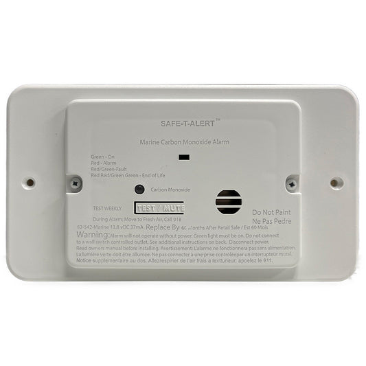Safe-T-Alert 62 Series RV Carbon Monoxide - White - Flush Mount - 12V w/Trim Ring