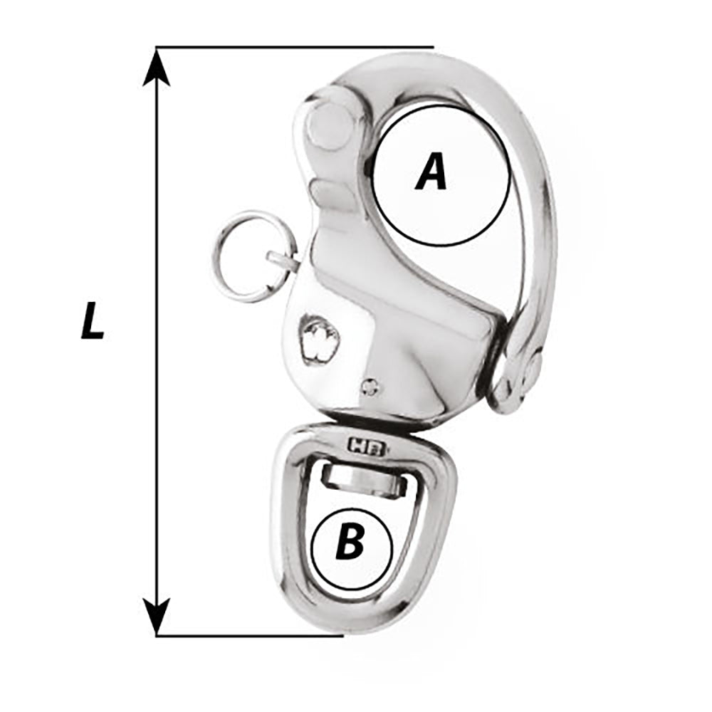 Wichard 3-7/8" Snap Shackle w/Swivel  Clevis Pin