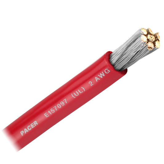 Pacer Red 2 AWG Battery Cable - Sold By The Foot