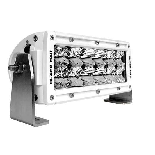 Black Oak Pro Series 3.0 Double Row 6" LED Light Bar - Combo Optics - White Housing