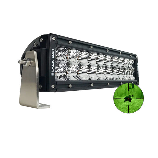 Black Oak Pro Series 3.0 10" 850nm Infrared Double Row LED Light Bar - Combo Optics - Black Housing