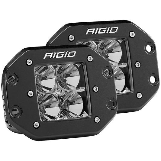 RIGID Industries D-Series PRO Flood Flush Mount Black Light - Pair