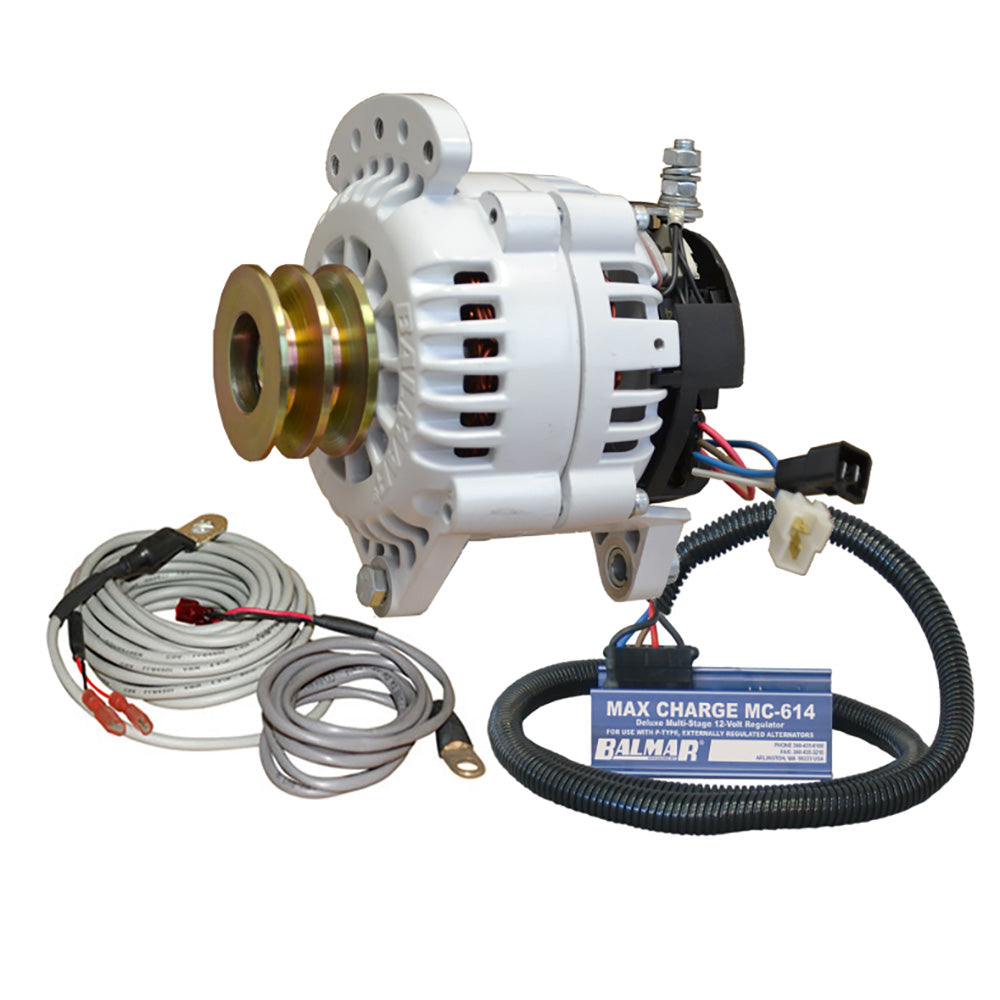 Balmar Alternator 100 AMP Kit 12V 3.15" Dual Foot Saddle Dual Pulley Regulator  Temp Sensor