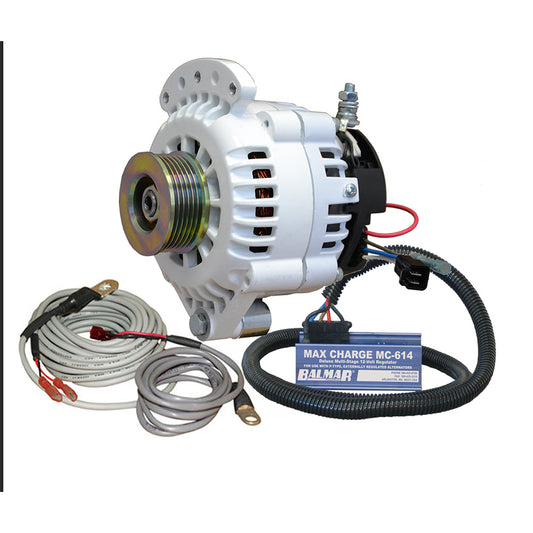 Balmar Alternator 100 AMP Kit 12V 1-2" Single Foot Spindle Mount K6 Pulley Regulator  Temp Sensor