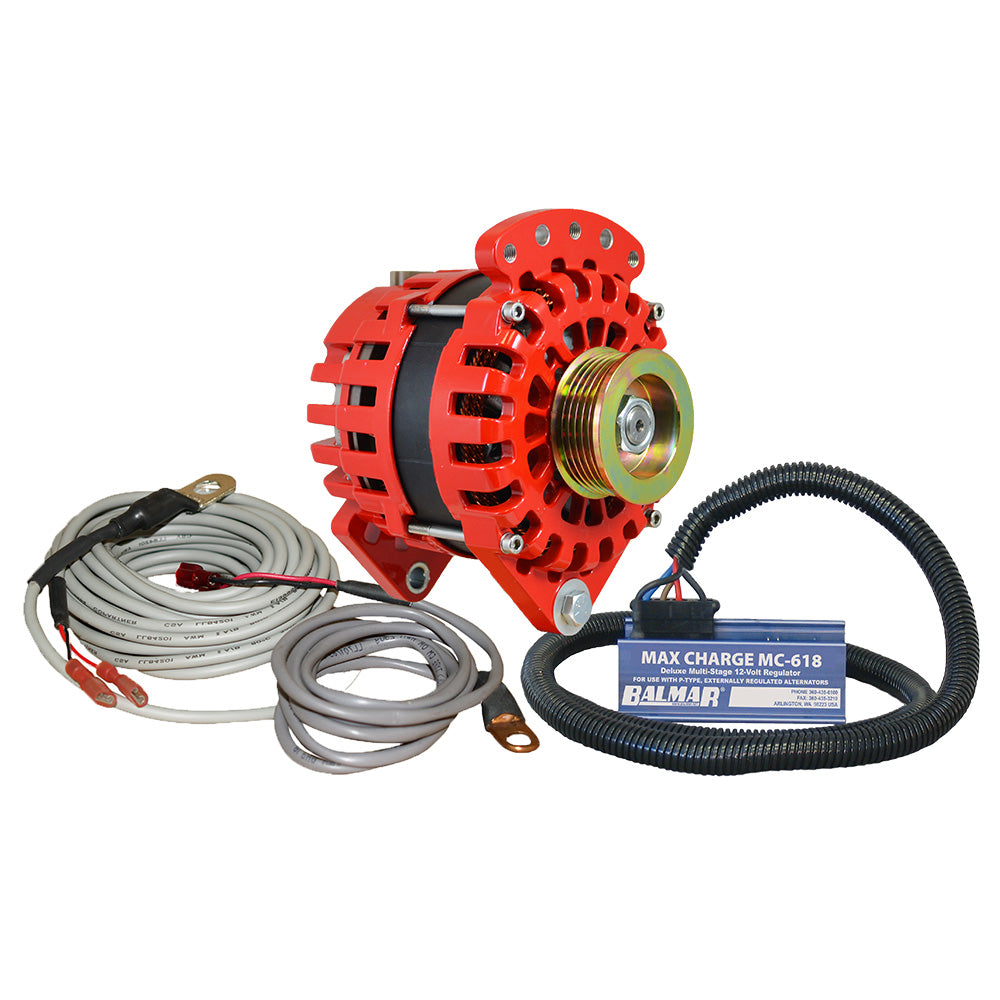 Balmar Alternator 170 AMP Kit 12V 3.15" Dual Foot Saddle K6 Pulley Regulator  Temp Sensor