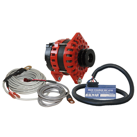 Balmar Alternator 250 AMP Kit 12V 3.15" Dual Foot Saddle Dual Vee Pulley Regulator  Temp Sensor