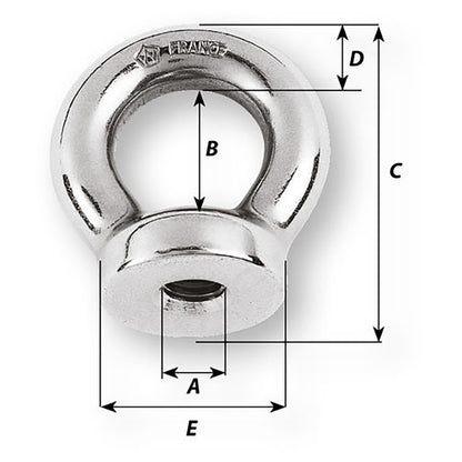 Wichard 10mm Eye Nut - Thread M12 x 175mm