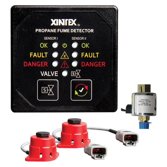 Fireboy-Xintex Propane Fume Detector, 2 Channel, 2 Sensors, Solenoid Valve  Control  20 Cable - 24V DC