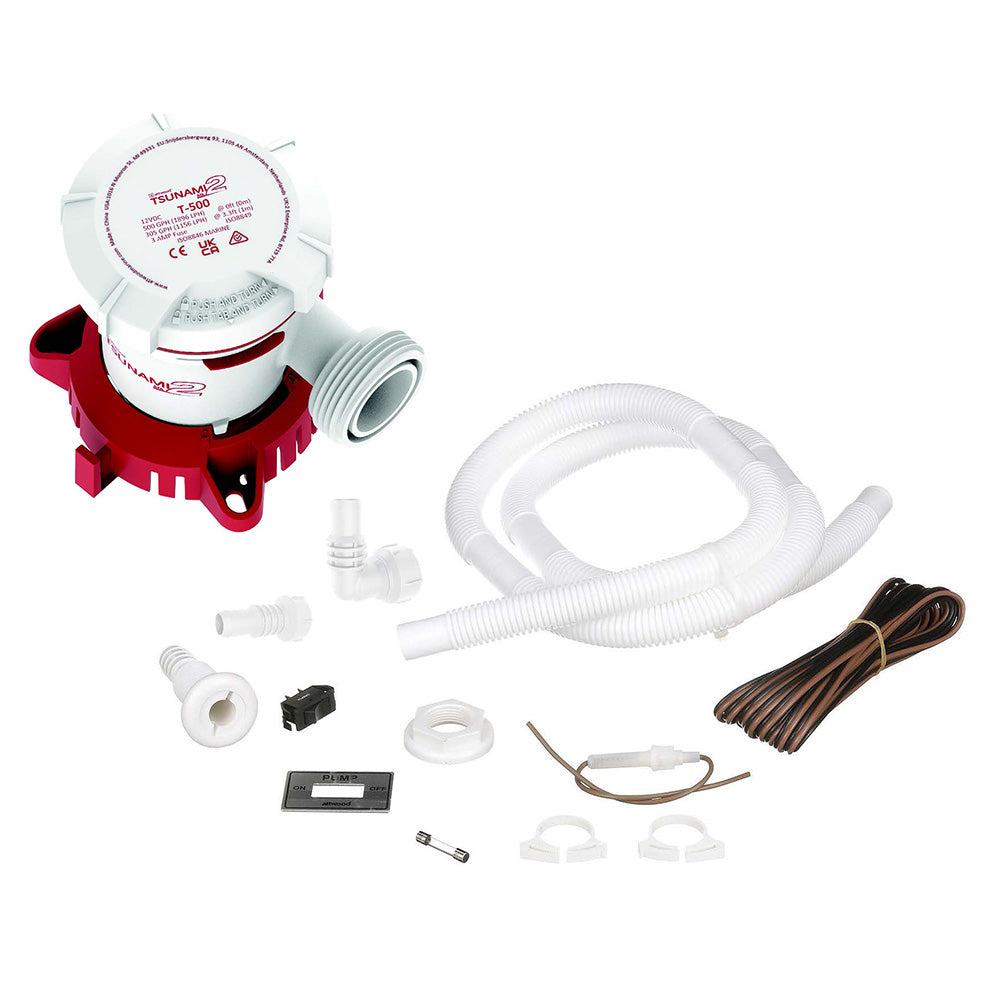 Attwood Tsunami MK2 T500 Manual Bilge Pump w/Installation Kit - 500 GPH  12V