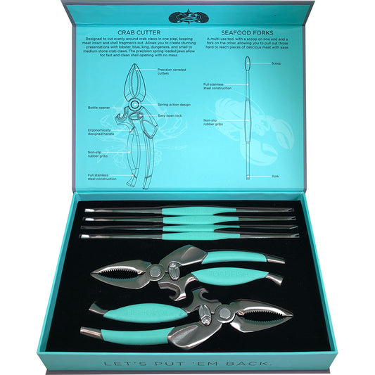 Toadfish Crab/Lobster Tool Set - 2 Shell Cutters  4 Seafood Forks