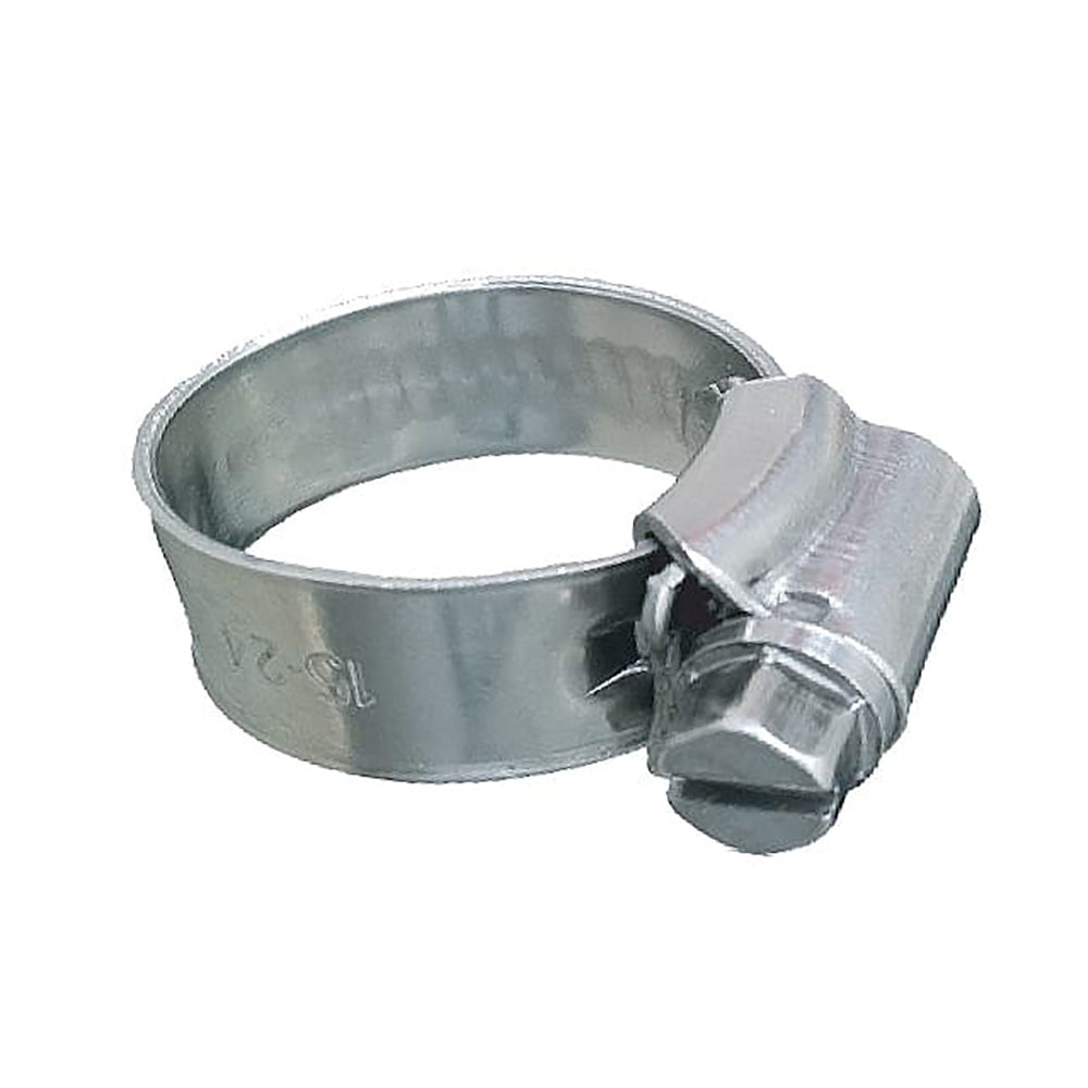 Trident Marine 316 SS Non-Perforated Worm Gear Hose Clamp - 3/8" Band - 11/32"-25/32" Clamping Range - 10-Pack - SAE Size 6