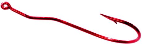 Tru Turn Worm Hook Red Size 2-0 5ct