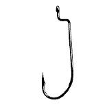 Gamakatsu Offset Worm Hook Black 25ct Size 2/0