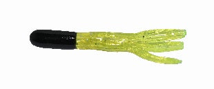 Big Bite Crappie Tubes 1.5" 10ct Black/Chartreuse Sparkle