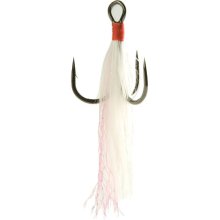 Gamakatsu Feathered Treble Hook White/Red 2 ct