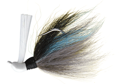 Booyah Bucktail Jig White Aqua Shad