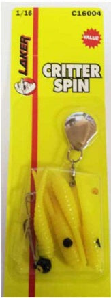 Eagle Claw Laker Critter Spin 1-8 Yellow-Black-Dot