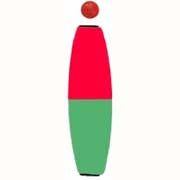 Comal Cigar Slip Float w/Bead 1.50" Red/Green 25/bag
