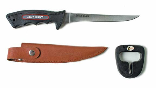 Eagle Claw Fillet Knife Soft Handle w/Sheath and Sharpner