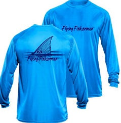 Flying Fisherman Redfish L/S Performance Tee Blue