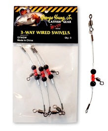 B'n'M Catfish Gear 3-Way Wired Swivel 3ct 150lb test