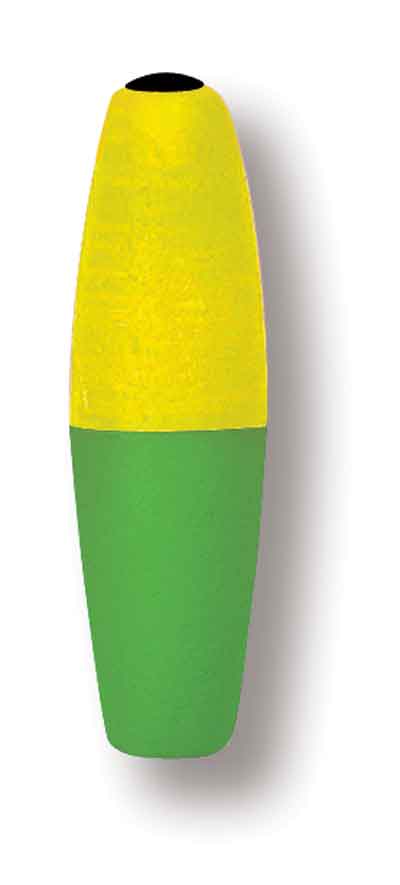 Betts Mr. Crappie Slippers 3ct Cigar Shape Yellow/Green