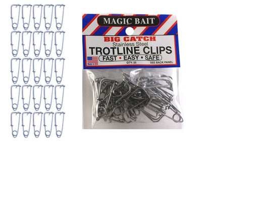 Magic Bait Stainless Trot Line Clips 25pk