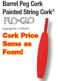 Betts Flo-Glo Barrel Painted Peg Cork Red