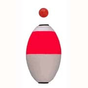 Comal Oval Slip Float w/Bead Red/White 25-bag