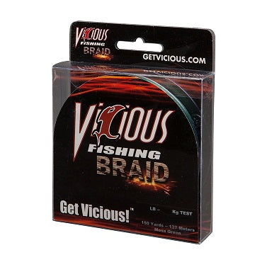 Vicious Braid Moss Green 150yd 50lb