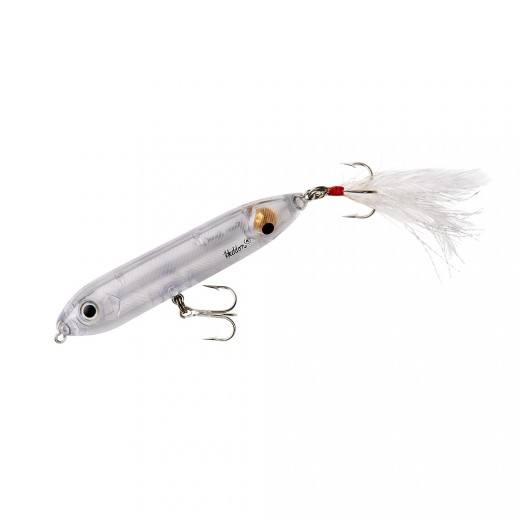 Heddon Super Spook Jr Feathered 3.5" 1/2oz Clear