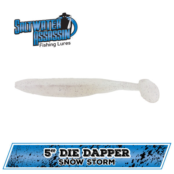 Bass Assassin Die Dapper 5" 7pk Snow Storm