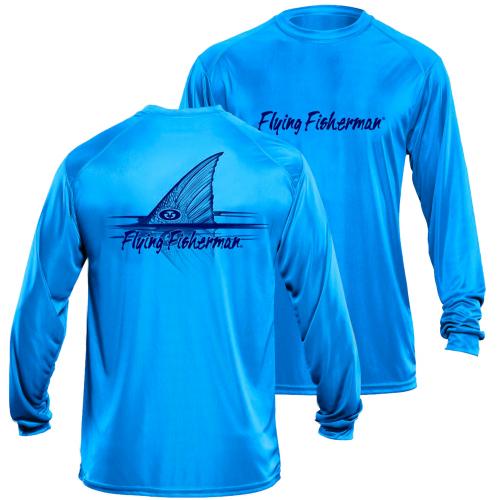 Flying Fisherman Redfish L/S Performance Tee Blue